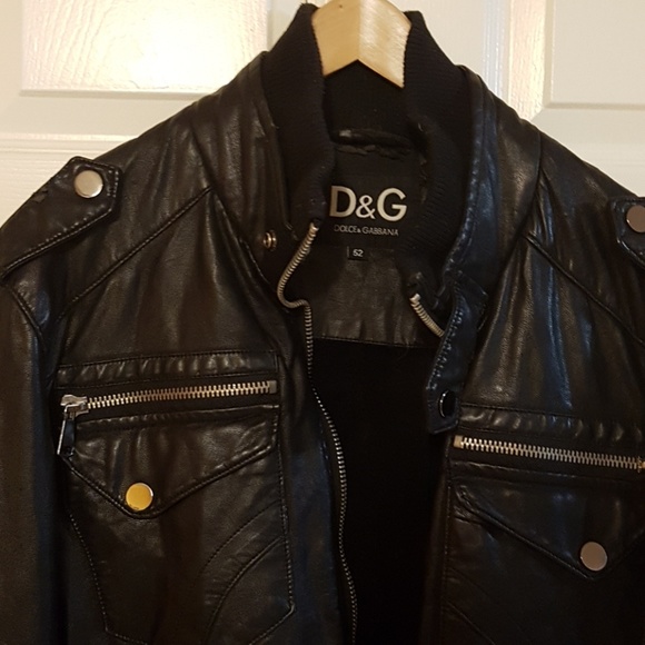 RARE Dolce & Gabbana Leather Jacket M Size 52 D&G - Picture 2 of 8